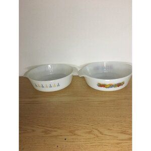 Set of 2 Anchor Hocking Fire King Baking 1.5 Quart Cooking Dishes